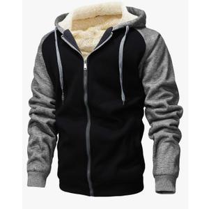 GXAMOY Men's Winter Fleece Hoodies for Men Heavyweight Warm Thick Full Zip Up Sweatshirt Outerwear XL