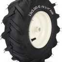 13x5.00-6" Tiller Tire and Wheel, 3/4" Axle Size, 3-1/8" Centered Hub, 13x5-6 Agriculture Super Lug Tractor & Trencher Tubeless Tire, Compatible with Craftsman & Troy-Bilt Tiller, 1 Pack