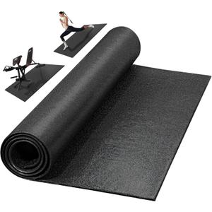 Fitvids Treadmill Mat 1/4" Thick Non-Slip Gym Mats Floor Protection Pad Compatible for Treadmills,Elliptical,Exercise Bikes,Stationary Cycles and Accessories (78"Lx36"W, Black)