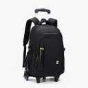 EKUIZAI Solid Color Trolley Backpack Schoolbag for Middle School Students Elementary Rolling Bag Daypack for Teen Boys 2 Wheels