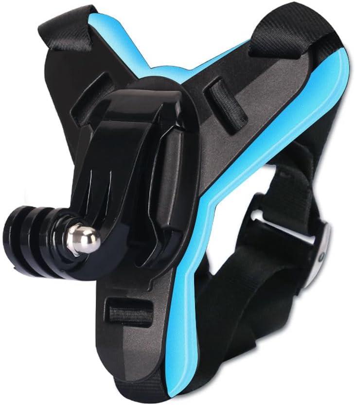 Motorcycle Helmet Chin Strap Mount for DJI Osmo Action 6/5 pro/4/3/2, Action Camera Motorcycle Helmet Mount Bent for GoPro Hero 13/12/11/10/9/8/7/(2018)/6/5 Black