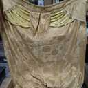 SUBRTEX Light Flitering Curtains 52Wx84L, Room Darkening Vibrant Floral Drapes, 50% Blackout, Semi Sheer Boho Farmhouse Curtains for Living Room, Gold 