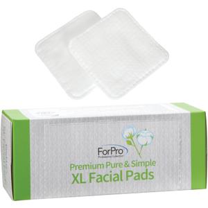 ForPro Premium Pure & Simple XL Facial Pads, Triple Layered Ultra Soft Disposable Makeup Remover Pads, 100% Vegan & Cruelty-Free, 60-Count
