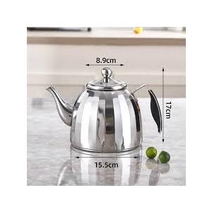 Stainless Steel Tea Kettle with Handle for Home and Restaurant Tea Pot with Thick Bottom for Quick Boiling Versatile Strainer Teapot for Brewing and Boiling Water