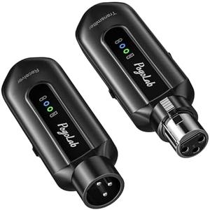 POGOLAB Wireless Microphone Transmitter Receiver 2.4Ghz, XLR Microphone Wireless System, Rechargeable Wireless Mic Adapter for Audio Mixer, Dynamic Mic, 48V Phantom Power for Condenser Mic