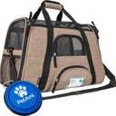 PetAmi Airline Approved Pet Carrier for Cats & Small Dogs, Soft Sided TSA Travel Carrier Bag with Sherpa Bed, Breathable Mesh Ventilation, Collapsible Bowl, Up to 18 lbs, Small Heather Taupe (Small - 17"L x 10.2"W x 11.2"H)