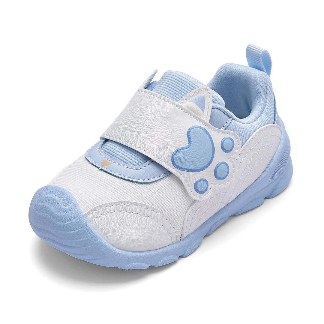 Balabala Toddler Girl Sneakers Walking Shoes Toddler Boy Sneakers Baby Sneakers Running Shoes Lightweight Slip on Sneakers Blue White