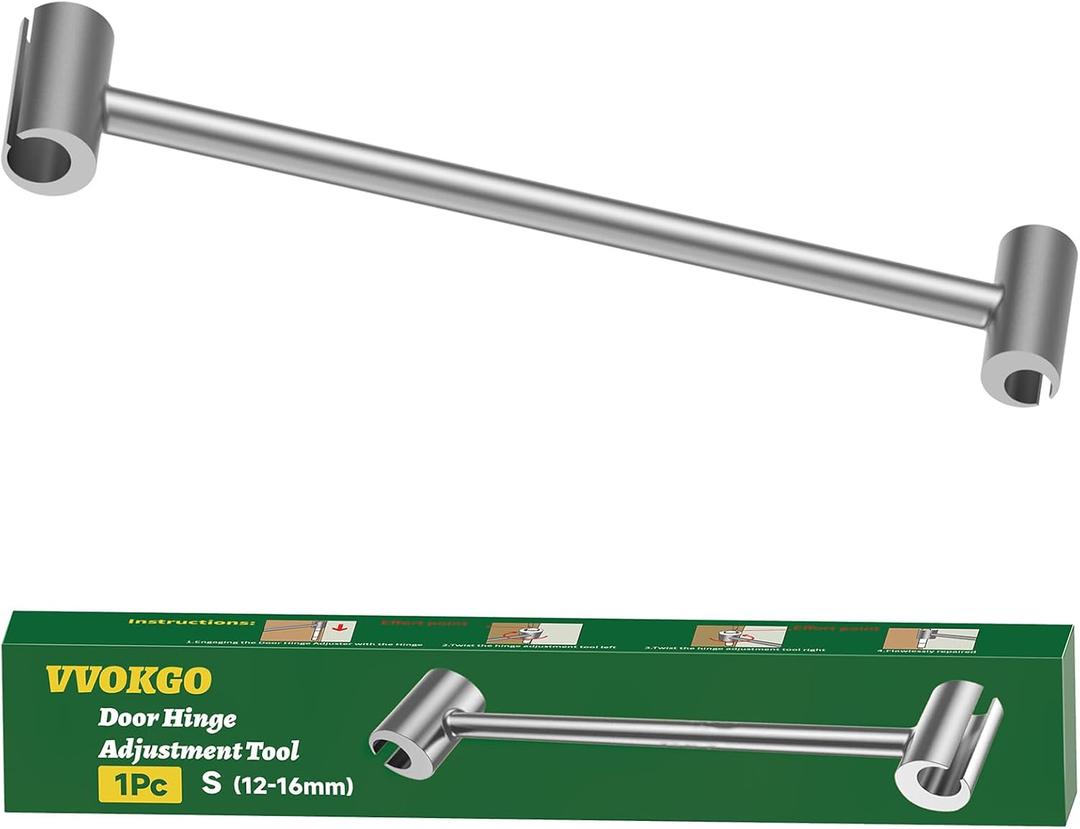 VVOKGO Door Hinge Adjustment Tool, Hinges Gap Adjusting Wrench, Knuckle Bender for Flag Hinges, Heavy Duty Door Hinge Repair Tool for Residential, Fire, Security, Clean-room Doors S (12-16mm)