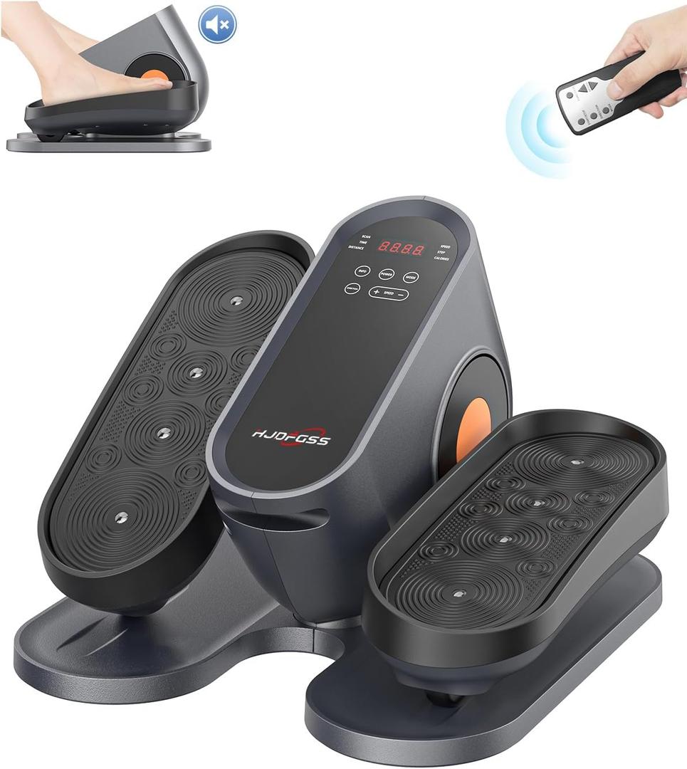 Under Desk Elliptical Machine, Electric Ellipse Leg Exerciser While Sitting for Seniors Adults, Leg Ercise Pro, Leg Exerciser While Sitting, Home Use Seated Ellipse Leg Exerciser (Grayish orange)