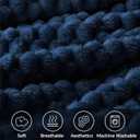 BEDELITE Fleece Blanket - 3D Jacquard Decorative Navy Throw Blankets for Couch & Bed, Soft and Cozy Warm Plush Fluffy Blanket All Seasons Suitable, 50x70Inches