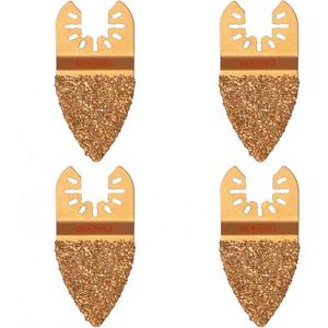 XXGO 4 Pcs Finger Carbide Oscillating Multitool Blades for Grit Grout Mortar Concrete Masonry XG401F