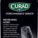 CURAD Performance Series Self-Adherent Athletic Wrap, Black, 3 inches x 5 yards, Compression Support for Sports Injuries, Joint Stability, and Muscle Recovery (1 Count (Pack of 1))
