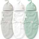 KeaBabies 3-Pack Organic Swaddles for Newborns Girls, Boys with Hats - Soft Cotton Baby Sleep Sacks 0-3 Months, Breathable Baby Hats and Swaddles 0-3 Months, Newborn Essentials Must Haves (Sage)