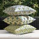 MIULEE Pack of 2 Decorative Outdoor Waterproof Throw Pillow Covers Flower Print Chic Boho Accent Pillow Covers for Square Garden Patio Cushion 12x20 Inch, Yellow-Blue
