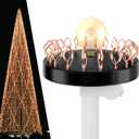 2 x Christmas Tree Flag Pole Mega Topper Light Hook, Prelit Aritificial Xmas Tree Flagpole Ball Topper Ornament Hook Kit for Hanging Outdoor Christmas String Lights (Rose Gold)