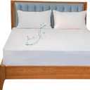 Kingnex King Size Mattress Protector Waterproof Soft Bamboo Viscose Terry Matressprotector Quiet Breathable Fitted Matress Cover (White)