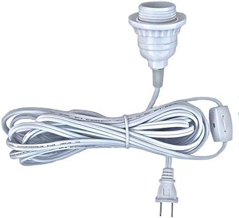 Happy Sales HSCORD-W Hanging Lantern Cord 15'L White (UL Listed)