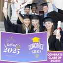 Graduation Guest Book 2025 Purple, Large Graduation Card, Jumbo Class of 2025 Party Congrats Grad Card with Envelope, Oversize 19.7 x 12.6 inch Giant Grad Guest Book for High School College Party Decorations