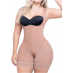 Sonryse Shapewear for women Fajas Colombianas Moldeadoras | Stage 2 Faja Control Shapewear after Tummy Tuck and Liposuction (Small, Mocha - Mid Tight 2 Levels Closure - 211bf)