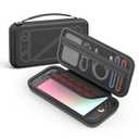 Slim Carrying Case for Nintendo Switch 2/Switch 1 Oled, Protective Hard Shell Travel Carry Case with 10 Game Card Slots, Portable Pouch Storage Bag with Mesh Pocket for Switch 2 Accessories, Black