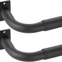 Curtain Rods for Windows 48 to 84 Inches 2 pack, 1 Inch Diameter Metal Wrap Around Window Curtain Rod with Brackets, Matte Black