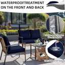 14Pcs Outdoor Cushion Covers, Patio Cushion Covers,Stretch Elastic Slipcovers, Replacement Washable & Reusable Furniture Protector for Patio Couch (Navy Bluey,Cover Only)