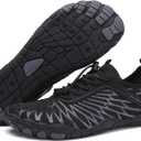 Barefoot Shoes Womens Mens Footwear for Walking Hiking with Wide Toe Box,Healthy & Non-Slip,Breathable Barefoot Vitality Water Shoes for Beach Pool Swim Outdoor (Unisex) (Black. 46)