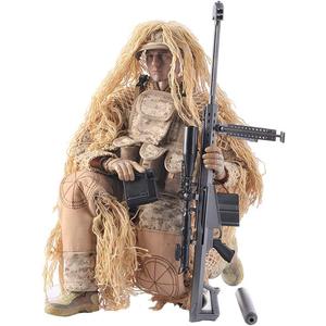 Soldier Action Figure Model, 12 Inch 1/6 Realistic Army Military Police Sniper Soldier Model Set with Accessories Collection Gifts for Adults (Camouflage Desert)