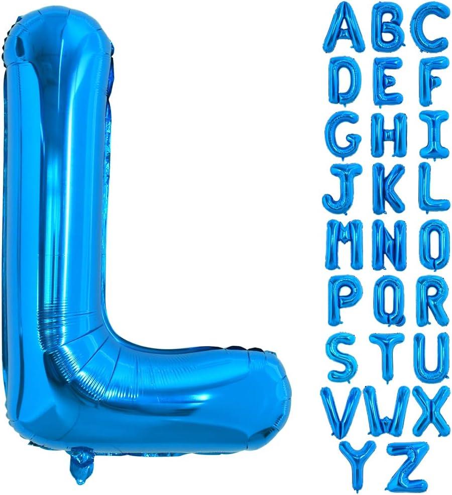 TONIFUL 40 Inch Large Blue Letter L Balloon - Giant Alphabet Foil Mylar for 2026 Graduation Birthday Party, Anniversary, New Year, Graduation Supplies Decorations, L