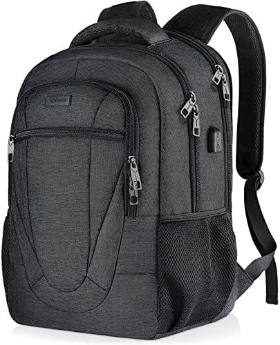 BIKROD Travel Laptop Backpack, 17 Inch Extra Large School Backpacks for Teen Boys and Girls, Black Water Resistant Women Back Pack, Business Men Sturdy Computer Bag with USB Charging Port, Gifts