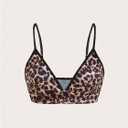 SweatyRocks Women's Leopard Crop Cami Tops Sexy Deep V Neck Rave Party Camisole Tops, M