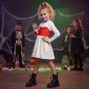 Zombies Costume for Girls Nova Costume,Cheerleader Dress for Character Halloween Cosplay (9-10 Years)