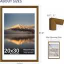 20X30 Poster Frame, Display Pictures 16X24 with Mat or 20X30 Without, Wall Hanging Frames, Rustic Brown, 3 Pack