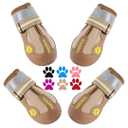 QUMY Dog Shoes for Large Dogs, Medium Dog Boots & Paw Protectors for Winter Snowy Day, Summer Hot Pavement, Water-Resistant in Rainy Weather, Outdoor Walking, Indoor Hardfloors Skid-Resistant Sole Size 7