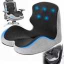 Memory Foam Seat Cushion with Back Support, Wide L-Shaped Chair Pad