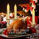 PChero Flameless Flickering Taper Candles with Remote Timer and Dimmer, 6.4 Inch Real Wax Ivory LED Candlesticks Battery Operated for Halloween Christmas Home Wedding Decor (Small, Ivory (6pcs), Melted Edge)