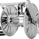 Stainless Steel Garden Hose Reel, Wall Mount Water Hose Holder, 150 Feet of 1/2 Inch Hoses Capacity, Hose Reels for Outside with 5 ft Inlet Hose and Crank