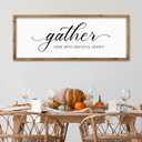 ZZJJHYWGQ Gather Here With Grateful Hearts Sign Rustic Farmhouse Wall Art 32"12" For Dining Room kitchen Family Gathering Thanksgiving Decor Minimalist Large Wooden Framed Hanging Art (Wood)