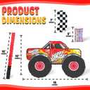 Jergrim Monster Truck Piñata, 4 Piece Set, perfect for Kids Birthday Parties, Race Car Party Supplies fits piñata candy and party favors (16”X10”) Durable! (Red Monster Truck)