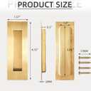 4.72Inch Recessed Finger Flush Pulls Handles for Pocket and Sliding Doors,Closet and Barn Doors Hardware Brushed Gold 2 Pack