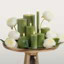 Abbott Collection Wax LED Flameless Pillar Candle - Green (3x6 H)