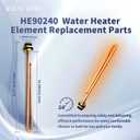 HE 90240 Heating Element, Replacement for EcoSmart ECO 18 27 36, 9KW 240V Water Heater Element for Electric Tankless Water Heaters, Screw-In,Copper (3)