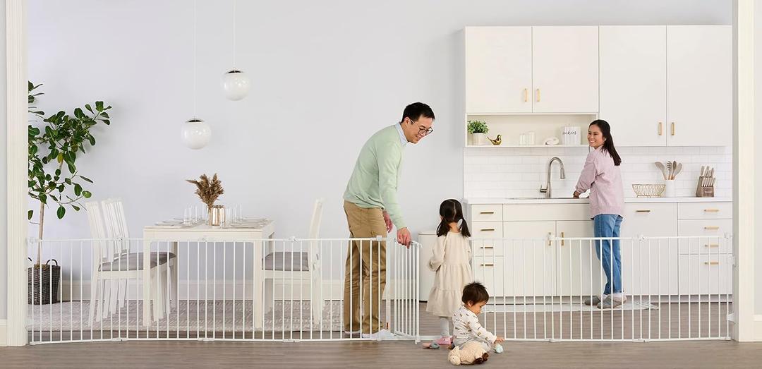 Regalo Safety 24"-192" Metal 2-in-1 Super Wide Baby Gate & Play Yard