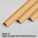 Trimold Brushed Gold Aluminum Peel and Stick L Molding Corner Guards with 90° Angle for Wall Door Frame Cabinet Baseboard Protection and Decoration, 35.4in x 0.8in (3Pcs)
