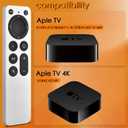 Replacement Remote Control for All Apple TVs: for Apple 4K/ Gen 1 2 3 4/ HD A2169 A1842 A1625 A1427 A1469 A1378 A1218 with TV Control Function