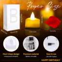 Tujoe Happy Birthday Light up Letters with 72 LED Heart Flameless Tealight Candle 6000 Red Rose Petal Letter Luminary Bag for Decoration Birthday Supplies Romantic Night Party