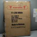 FDW 6 Foot Outdoor Dining Table, Foldable Portable Rectangular Plastic Folding Table with Built in Carrying Handle for Party and Wedding Use, White