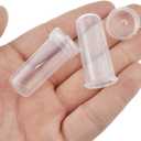 HAHIYO 60PCs 1.6X0.7Inch Transparent Plastic Floral Tubes Floral Water Tubes Flower Vials with Silicone Caps for Plants Fresh Flowers Arrangement Decoration Milkweed Cutting Florist Supplies