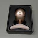 Red Light Therapy for Face and Neck, 7 Color Face Massager Tool for Wrinkles, Double Chin, Vibrating Facial Massager with Thermals for Skin Care, Rose Gold