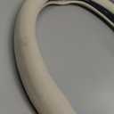 Suede Steering Wheel Cover for Tesla Model 3/Y, Anti Heat, Breathable, Anti-Slip,Leather Steering Wheel Cover 14-14 1/4 in (35.5-36 cm) (White)